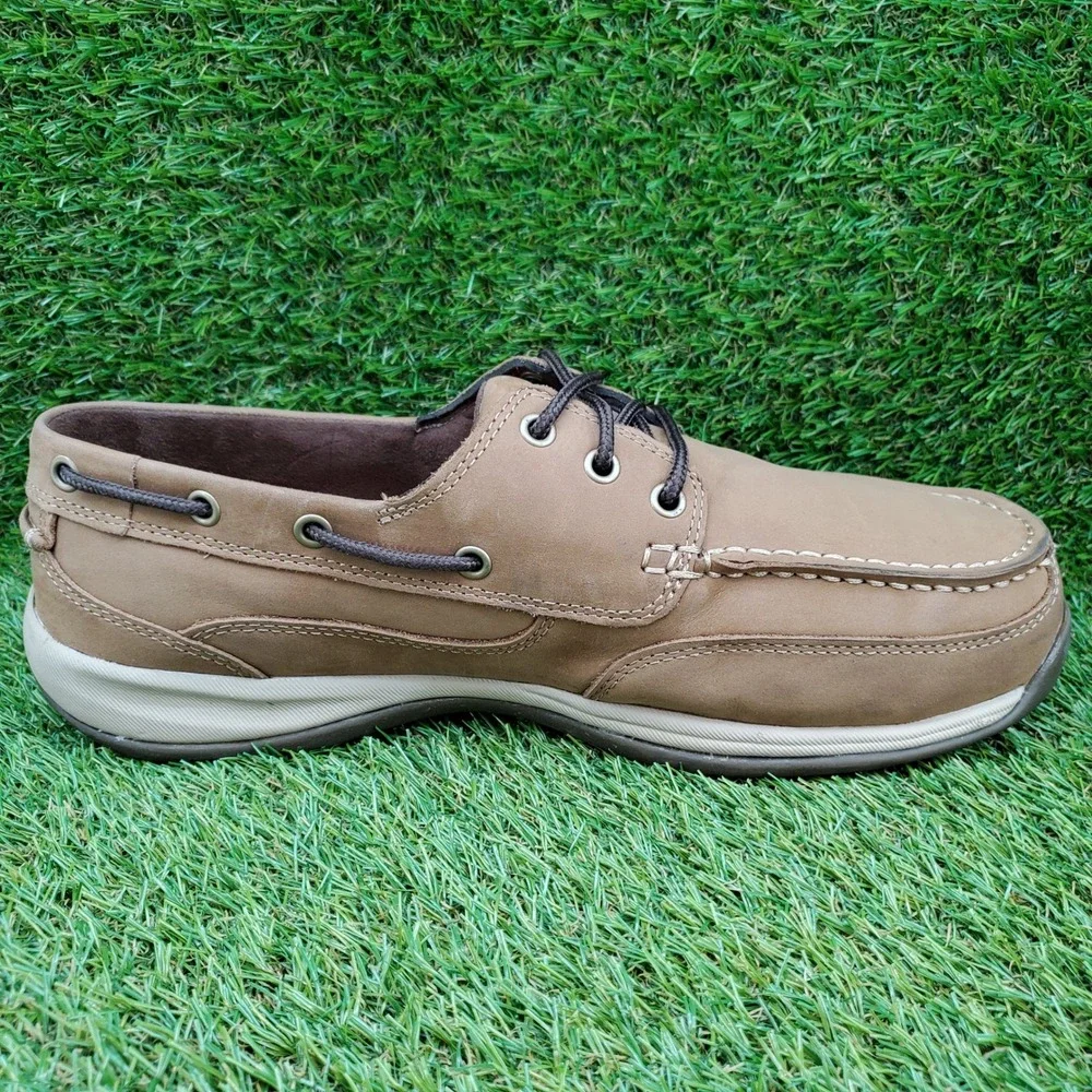 Rockport Works‎ Sailing Club 10.5 WIDE Men's Steel Toe Work Boat Shoes Brown